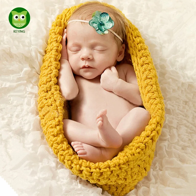 

KEYING Newborn Pod Sleeping Bag Handmade Baby Bowl Cocoon Photography Props Crochet Knit Costume Outfit 2017 New Design