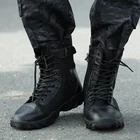 Ботинки мужские тактические, Военные боевые ботинки, ботинки, черные армейские тренировочные туфли спецназа, нескользящая рабочая обувь для мужчин и женщин