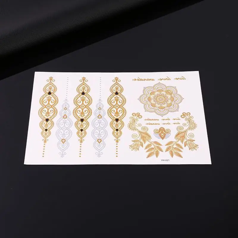 1 шт. Летний стиль мужской женский боди арт золотая металлическая татуировка