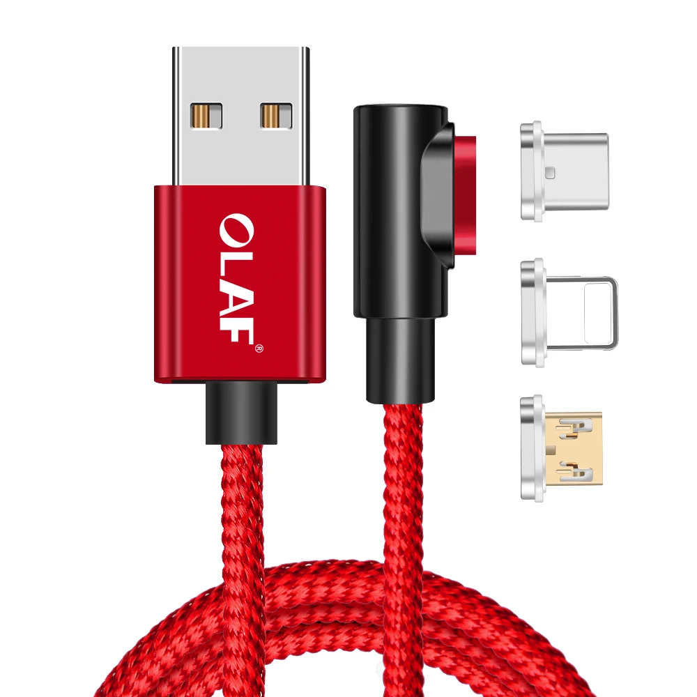 Олаф 90 градусов 3а USB Магнитный кабель Micro usb type C кабель для iPhone XR X 7 samsung Xiaomi huawei Быстрый Магнитный кабель для зарядки