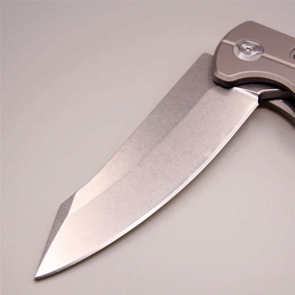 Zac K-1 60 hrc folding pocket knife light fast flip d2 stonewash V blade titanium handle knifes camping survival tactica | Инструменты