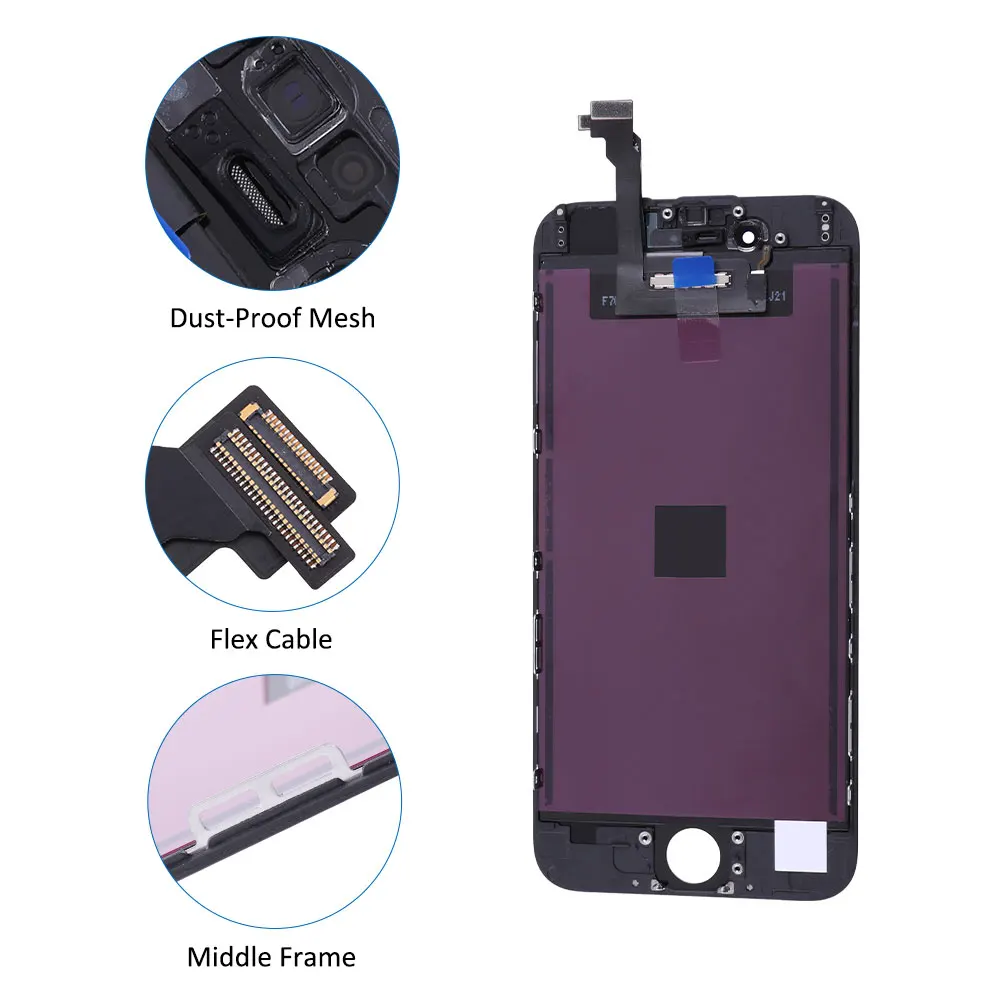 elekworld grade for iphone 5 6 7 8 x lcd display screen module touch digitizer replacement glass phone lcd screen no dead pixel free global shipping