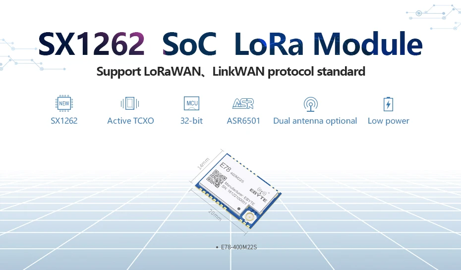 SX1262 LoRaWAN 433MHz ASR6501 TCXO cdebyte E78-400M22S модуль широкополосной связи модуль низкой мощности