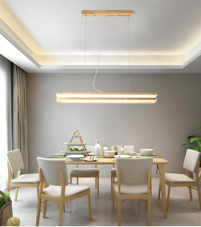 Светодиодный современный подвесной светильник деревянный для гостиной спальни