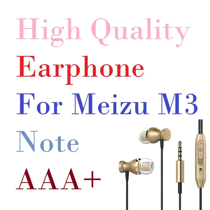 

Fashion Best Bass Stereo Earphone For Meizu M3 Note Earbuds Headsets With Mic Remote Volume Control Earphones