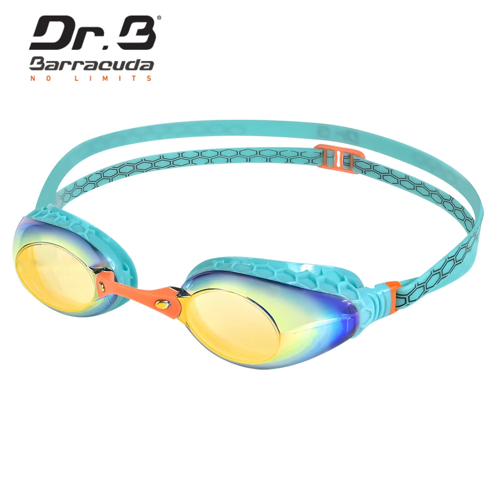 Очки для плавания от близорукости Barracuda Dr.B антизапотевающие зеркальные линзы с