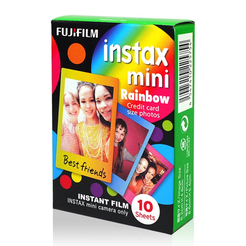 Fujifilm Instax Mini Rainbow мгновенная пленка (10 листов) для 7s 8 + 9 25 50s 70 90/Share SP-1 SP-2 принтер |