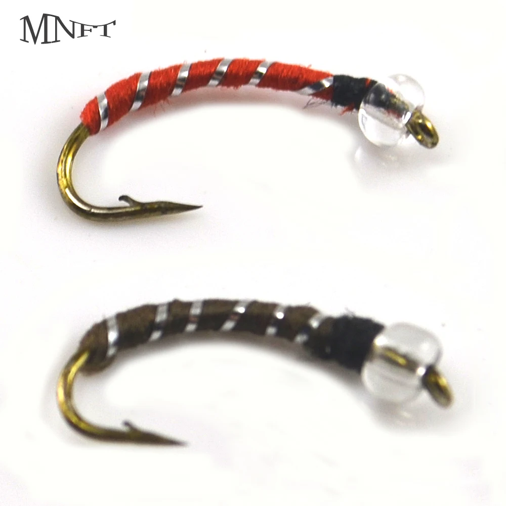

Caddis Larva chironomidge Pupa Buzzer Zebra Fly Fishing Red & Brown Hook на выбор, 10 шт., 12 #