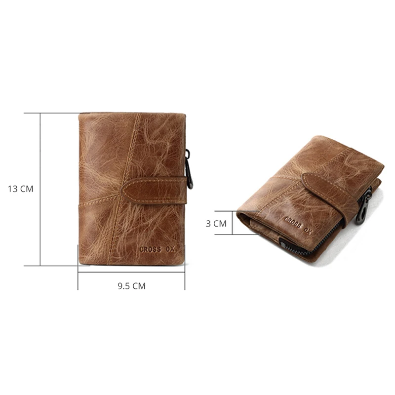 CROSS OX Кошелек мужской из натуральной кожи с отдельным отсеком для мелочи и монет