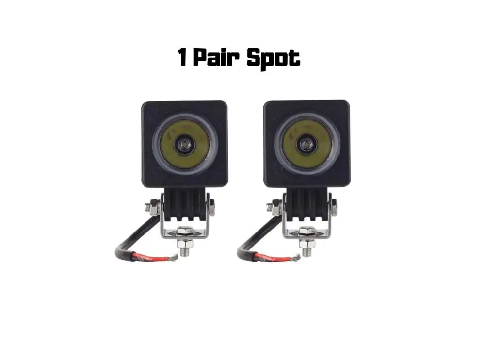 1 pair Spot 1 пара 10W 12-24V Светодиодные фары для Авто Автомобиль Внедорожник Грузовик Мотоцикл ДХО Скутер Квадроцикл Лодка Прицеп Нива УАЗ Лада 4х4 Offroad Противотуманная фара свет лампа фонарь - Цвет: 1 pair Spot