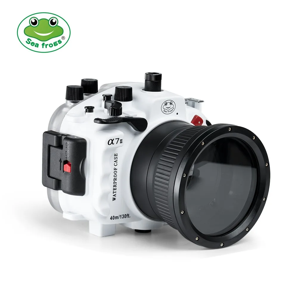 

Seafrogs 40m 130ft Underwater Waterproof Housing Case For Sony A7M2 A7R2 A7 II A7R II A7S II Support 28-70mm lens with Handle