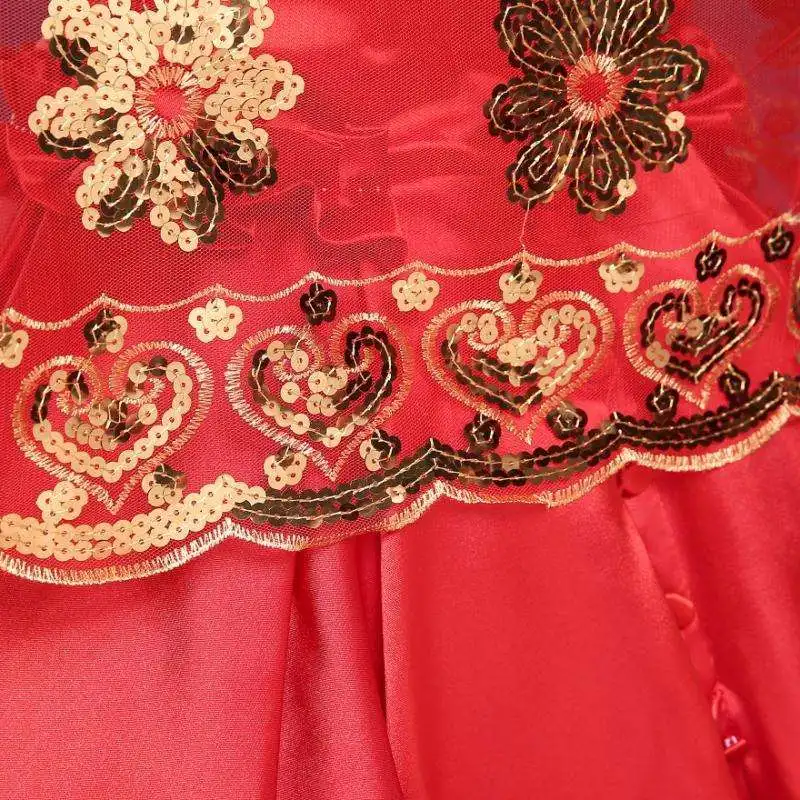 Red Bridal Wraps Lace Sequins Embroidery Wedding Belero Women Dresses Accessories Free Shipping Long Cape | Свадьбы и торжества
