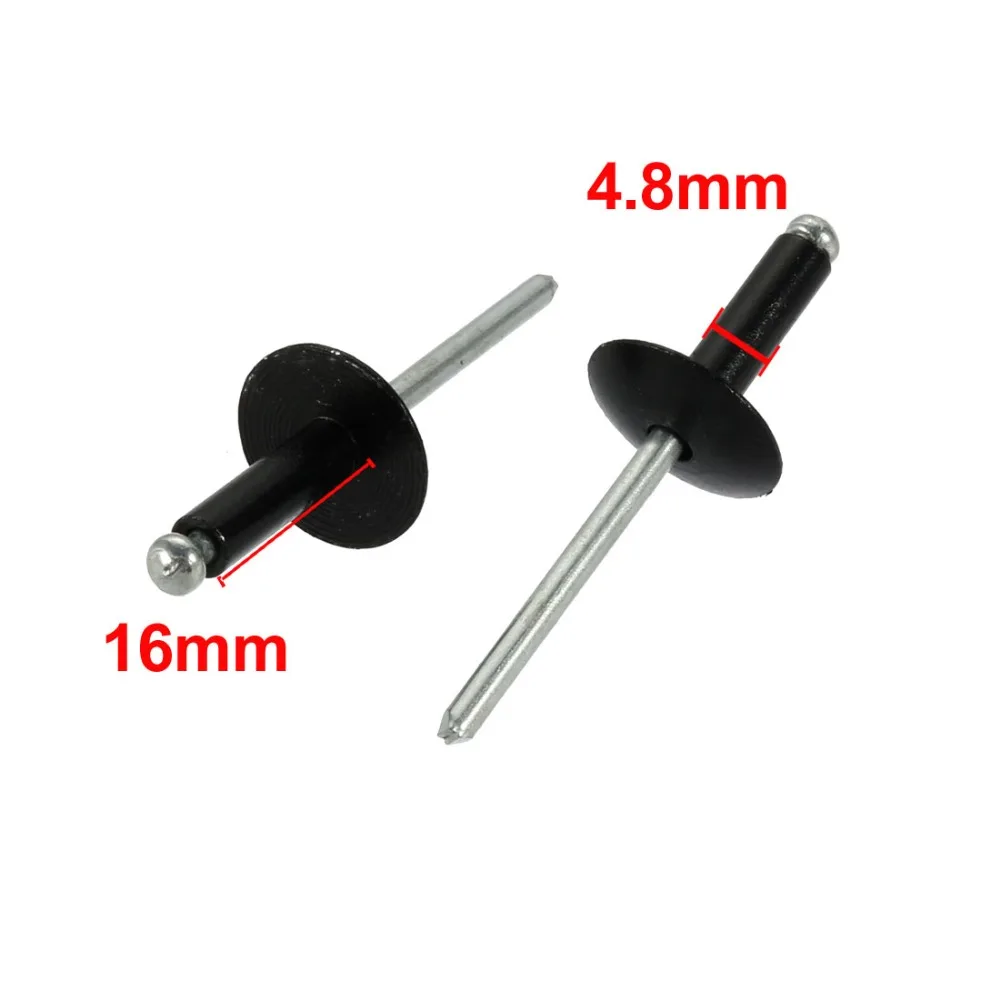80Pcs Blind Rivets 4.8x8/12/14/16mm Aluminum Open End Large Flange Rivet Fasteners For Aircraft Machines Furniture Hardware |