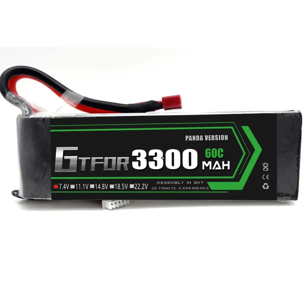 GTFDR RC LiPo Battery Power 2S 7 4 V 3300mAh 60C для радиоуправляемого вертолета квадрокоптера дрона