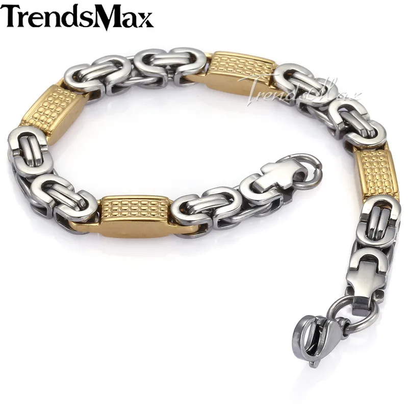 Trendsmax 8 мм широкое золотистое серебристое плоское византийское ожерелье из