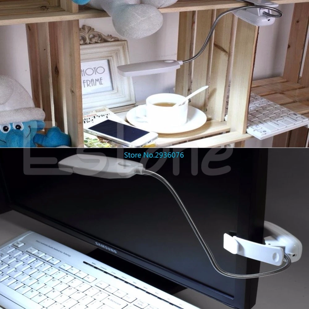 Гибкий USB 28 светодиодный светильник лампы для чтения клип на рядом с кроватью