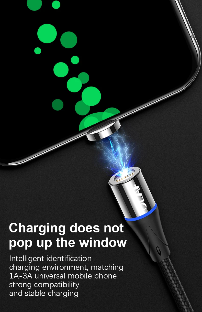 Магнитный usb-кабель OLAF 2 м 1 м, 3 А, быстрая зарядка, Micro USB type C для iPhone X, samsung, S9, Xiaomi type-C, Магнитный зарядный кабель для телефона