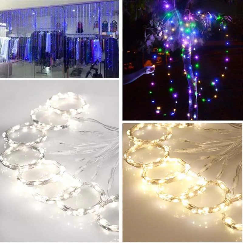 3 м светодиодный Шторы гирлянда на окна USB Гирлянды Гирлянда дистанционного