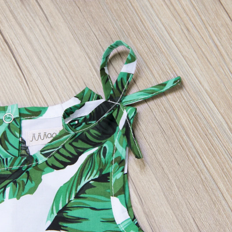 Платье с декольте на ладони для девочек летнее зеленое платье без рукавов