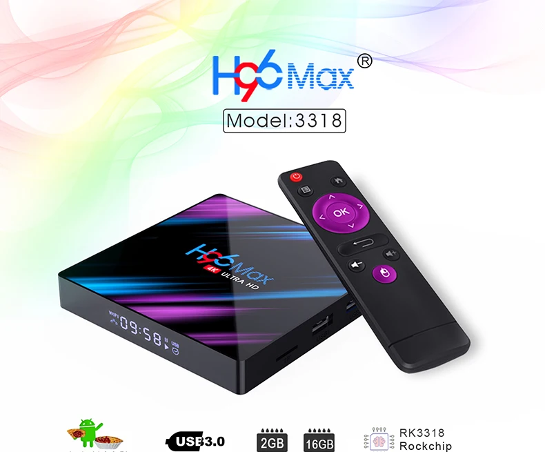 H96 MAX Smart tv Box Android 9,0 4 Гб ОЗУ 32 ГБ/64 Гб ПЗУ Rockchip RK3318 4K USB3.0 H.265 Google Play IP tv телеприставка PK tx3 mini
