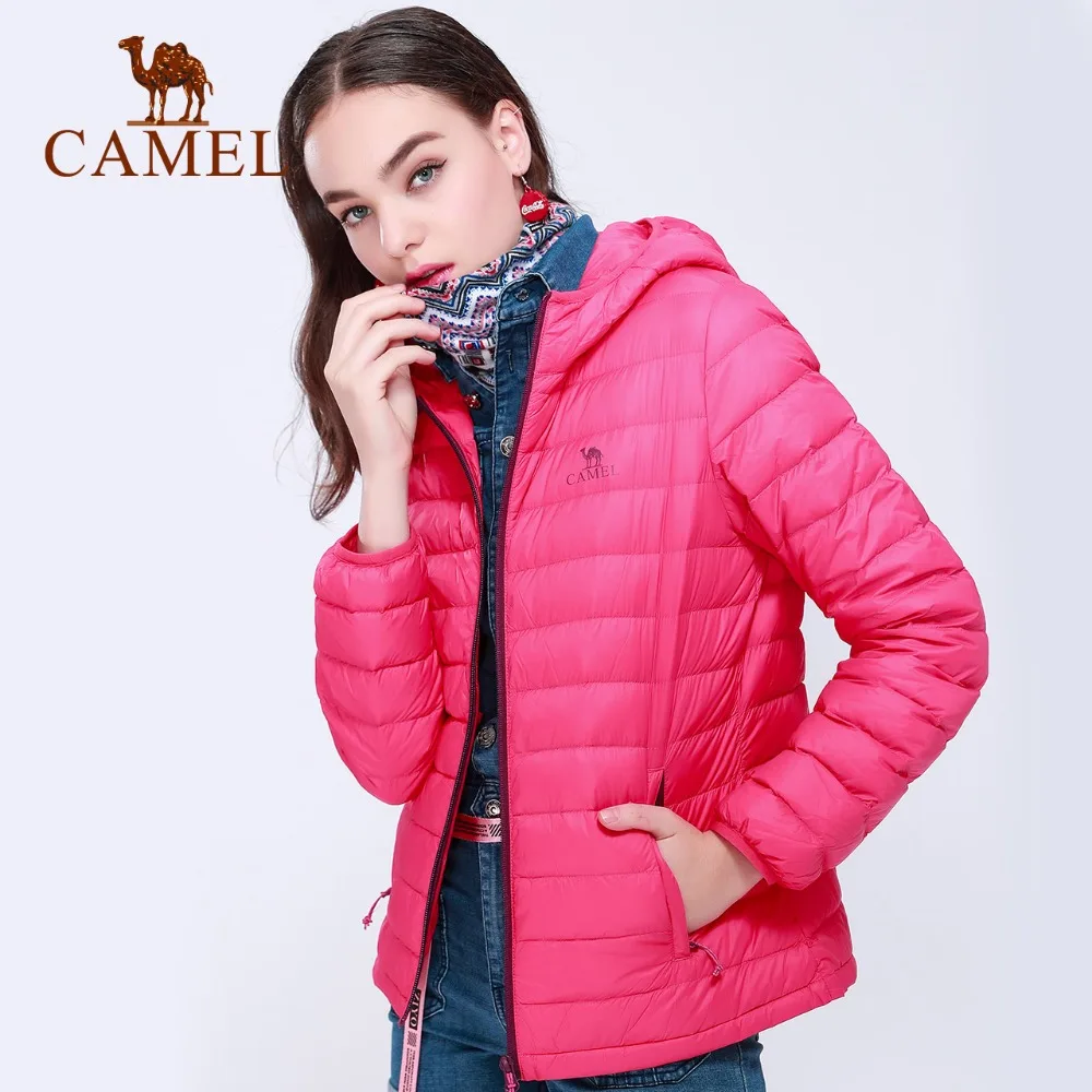 CAMEL Женский Повседневный пуховик 2018 ультра светильник пальто с длинным рукавом