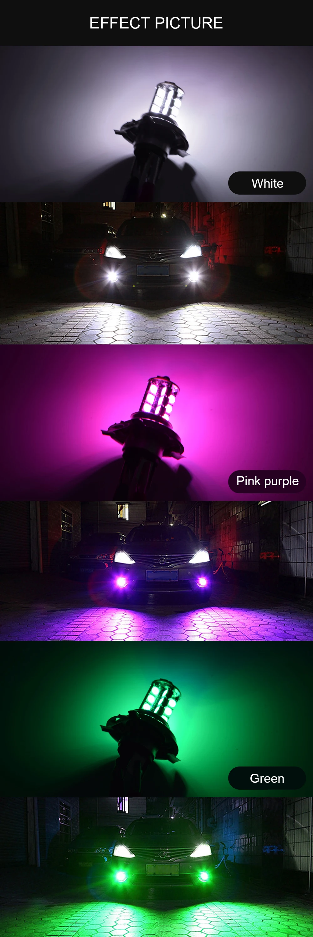 2 шт. автомобильный H4 Светодиодный фонарь H7 светодиодный фонарь 5050 27smd H1 H11 светодиодный RGB Противотуманные фары красочные Противотуманные фары дистанционное управление вспышка стробоскоп 16 моделей