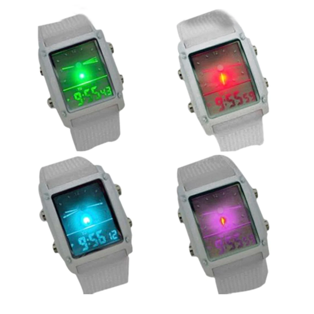 Женские Мужские Цифровые светодиодный хронограф силиконовый ремешок Кварцевые