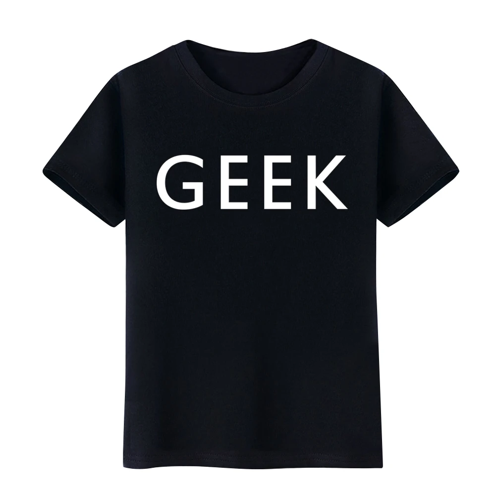2017 стильные мужские Geek Письмо печати Футболка Повседневная короткий рукав