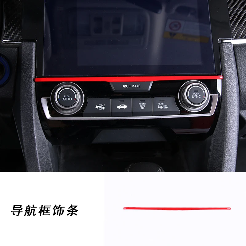 Автомобильный экран планки полоса для отделки интерьера honda civic 2016 2017 2018 10th