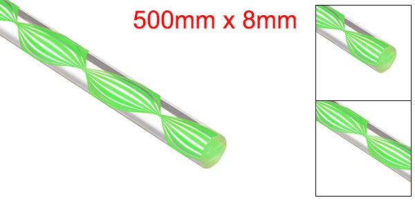 Green Spiral Uxcell 1 шт. 8 мм x 500 мм светильник фиолетовый/темно-синий/желтый/зеленый/розовый/темно-фиолетовый прямой/Спиральная линия акриловый Оргстекло круглый стержень - Цвет: Green Spiral