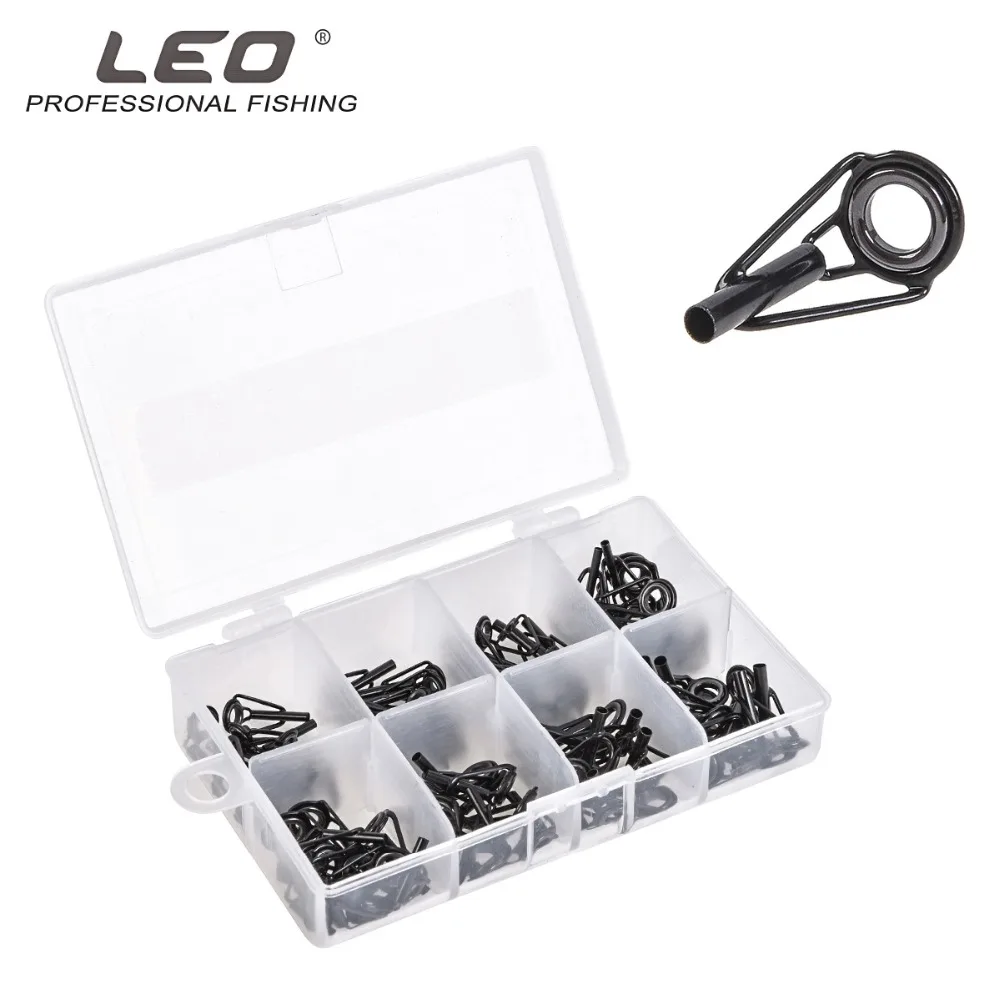 LEO 80 шт./лот Leo руководство по рыбалке кольцо костюм черный нержавеющая сталь