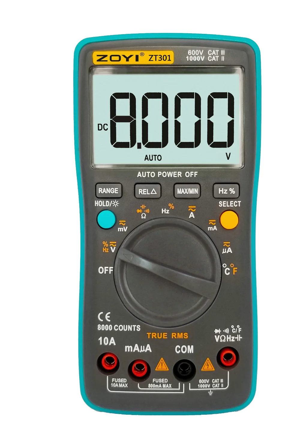 ZT301 Handheld Digital Multimeter 8000 Counts True RMS Auto Range LCD Display Electrical Tester Meter | Инструменты