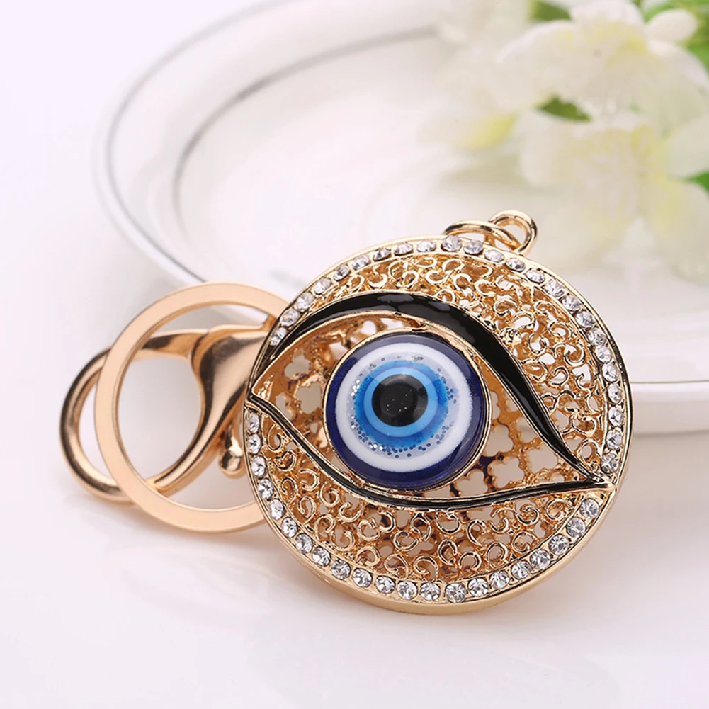 Women Big Eye Hollow Out Round Pendant Keychain Car Key Ring Purse Bag Ornament | Украшения и аксессуары