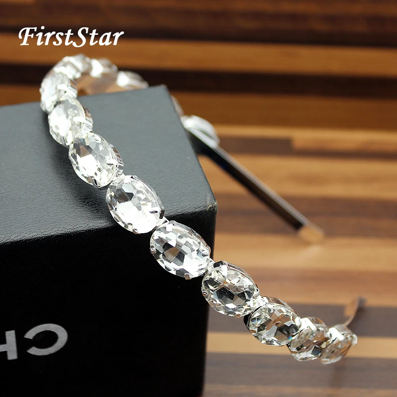 Роскошный серебристый прозрачный овальный кристалл FirstStar Блестящий Стразы