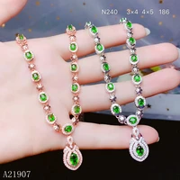 kjjeaxcmy boutique jewelry 925 sterling silver inlaid natural diopside female necklace pendant support detection luxury new styl