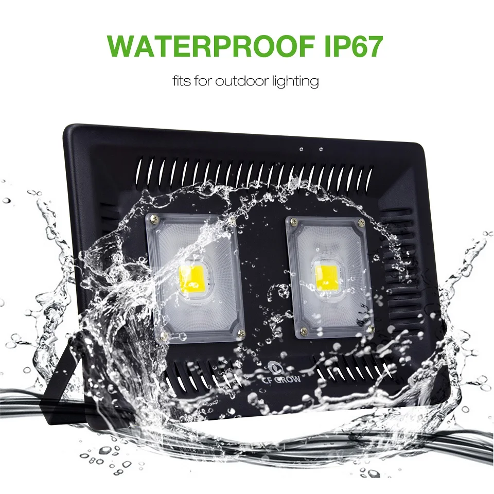 Светодиодный прожектор водонепроницаемый IP67 30 Вт 50 Вт 100 Вт AC COB светодиодный прожексветильник 110 В 220 в открытый настенный светильник льник от AliExpress WW