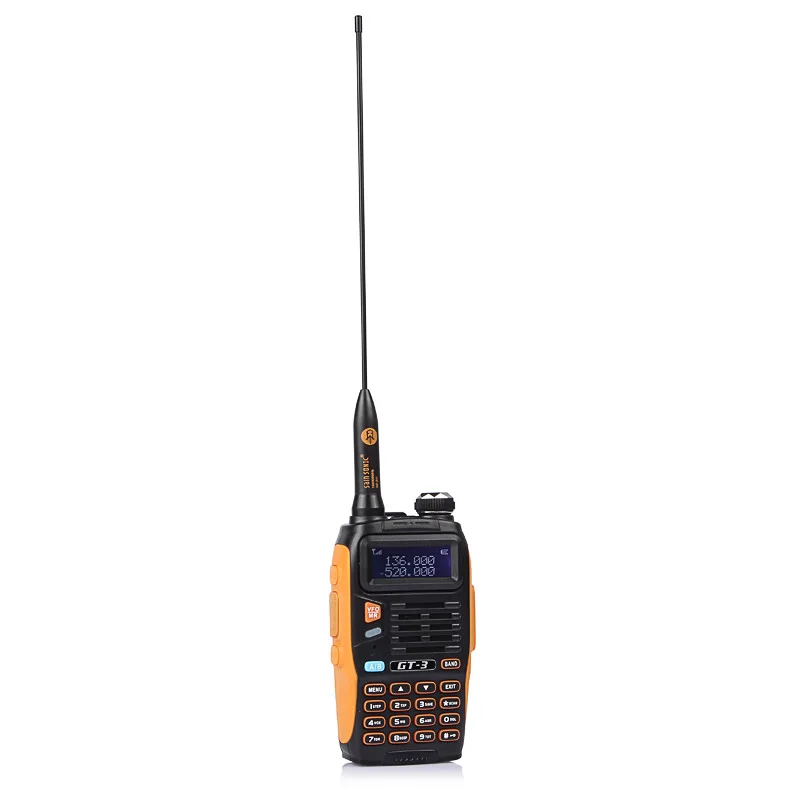 Baofeng GT-3 MARK II трансивер двухстороннее радио Двухдиапазонная UHF/VHF антенна автомобильное зарядное устройство ручной с высоким коэффициентом усиления 21 см оранжевый и черный