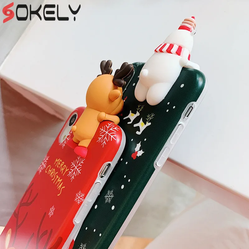 Чехол для телефона NewSOKELY iPhone 6 6s 7 8 Plus X XR XS Max милый мультяшный Рождественский Санта
