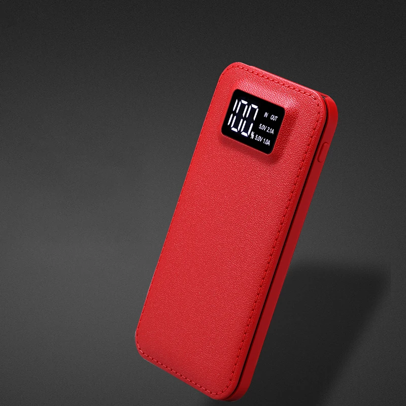 Лидер продаж 10000 мАч Внешний аккумулятор Двойной USB со светодиодной подсветкой