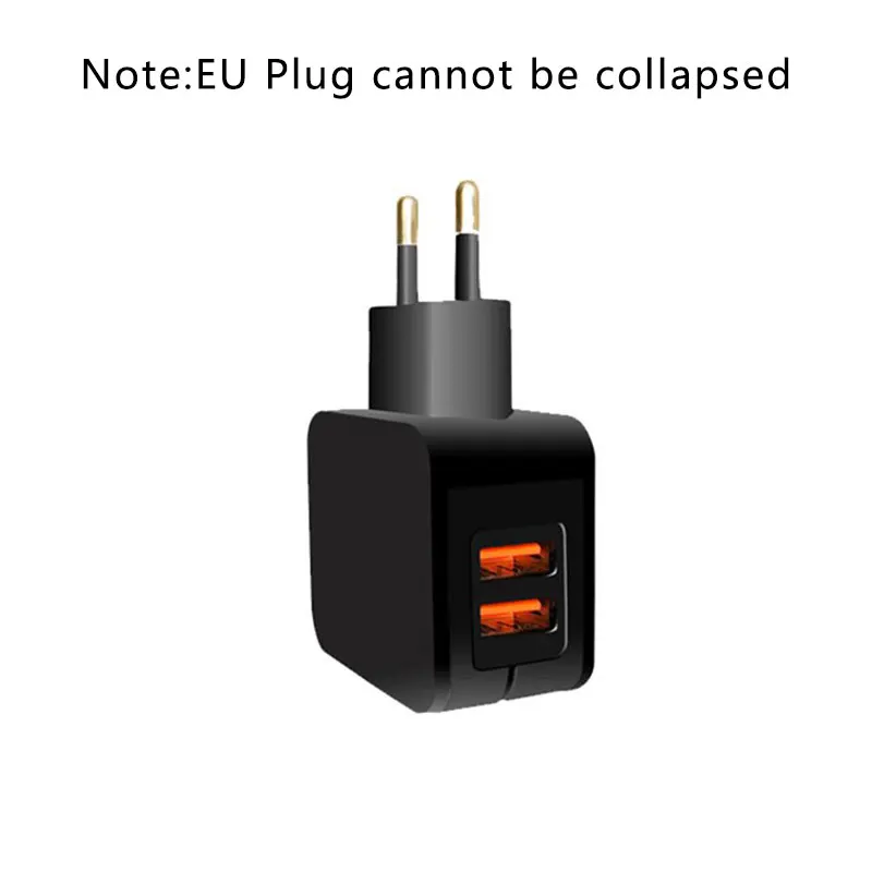 EU Plug Светодиодный дисплей 2 USB зарядное устройство универсальное USB ЗУ для мобильного телефона быстрое зарядное устройство для iPhone samsung Xiaomi huawei 2.4A - Тип штекера: EU Plug
