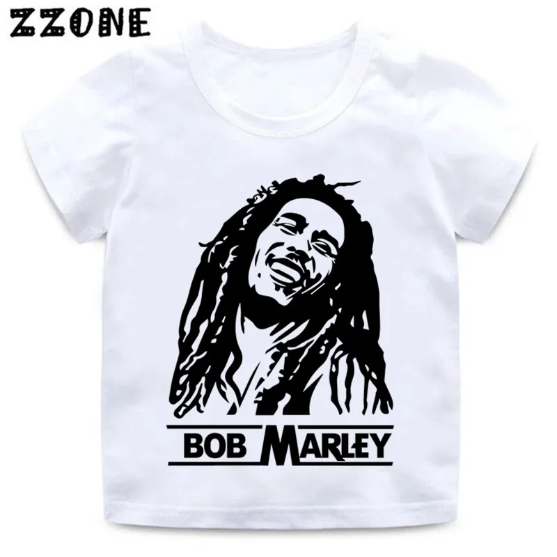 Футболка с принтом «Jamaica Singer Bob Marley Reggae Rastafari» для мальчиков и девочек детская забавная белая футболка Детская летняя одежда HKP5208 - Цвет: whiteI