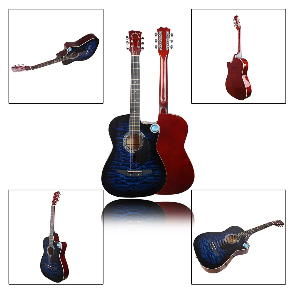 Jetion 38 inch Blue Tiger cutaway guitar ballad accessories wholesale one generation | Спорт и развлечения