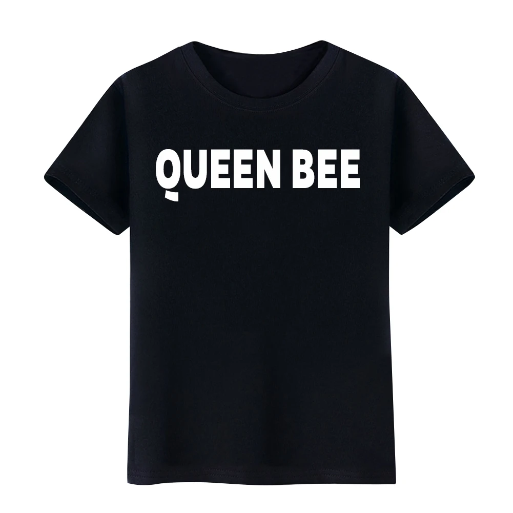 Женские летние повседневные Queen Bee Письмо печати любителей моды футболка |