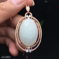 kjjeaxcmy boutique jewels 925 sterling silver inlaid natural hetian jade jewelry female pendant necklace set support test
