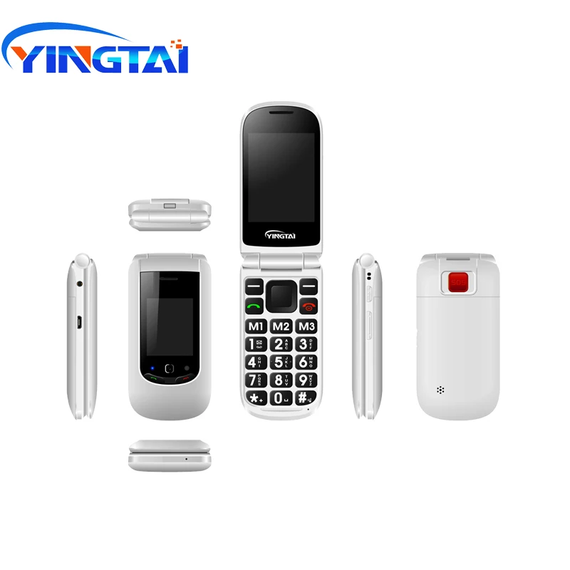 YINGTAI T10 3g разблокирована Dual Sim карты флип старшего мобильного телефона SOS клавишу