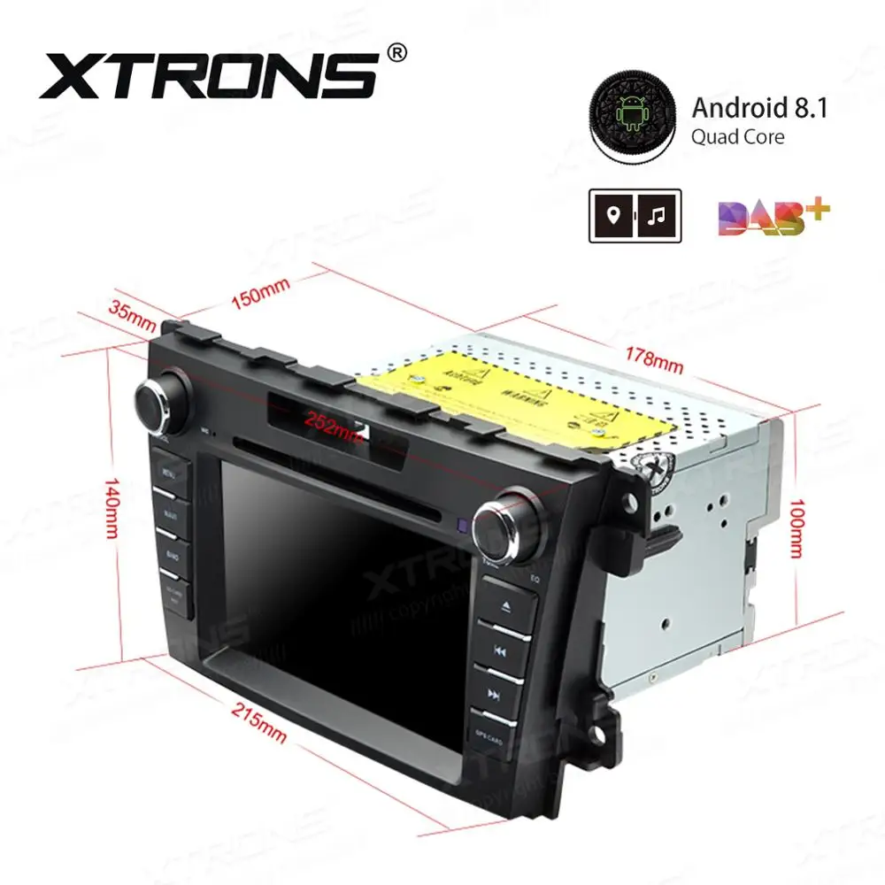 XTRONS 7 &quotAndroid 8 1 четырехъядерный 16 Гб ROM автомобильный мультимедийный DVD плеер для