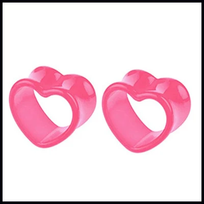Pink BOG-1Pair акриловая Ушная вилка сердце тоннели для пирсинга красочные Ушные Тоннели ушные измерительные приборы пирсинг тела ювелирные изделия 4 мм-12 мм - Окраска металла: Pink