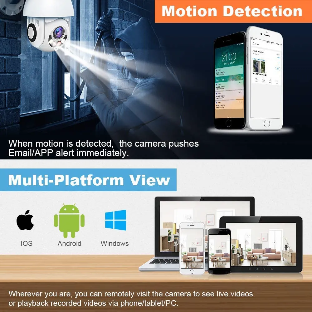 Wifi IP Camera wireless security Mini PTZ cameras outdoor audio video surveillance pan tilt 5x zoom dome IR network ip cam SD |