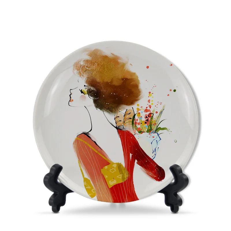 

3d керамическая тарелка с сублимационной печатью Moonlight, 8 дюймов, работа с 3d тепловым прессом, без рисунка, 36 шт. посылка