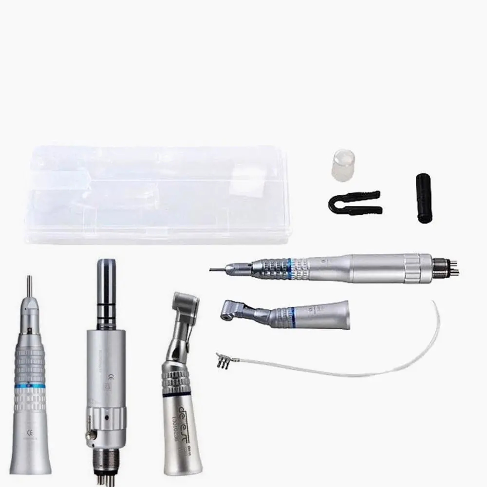 AGD 1SET Dental Handpiece Low Slow Speed Straight Contra+Angle E-Type Air Motor Kit |
